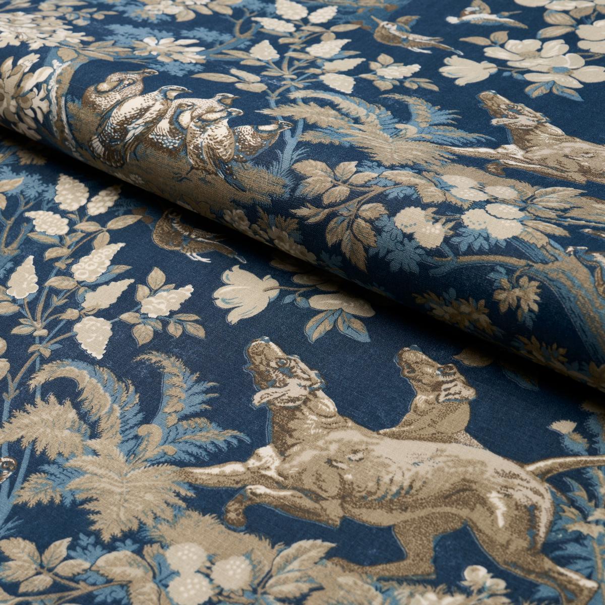 Schumacher Hound Meadow Indigo Pillow Cover