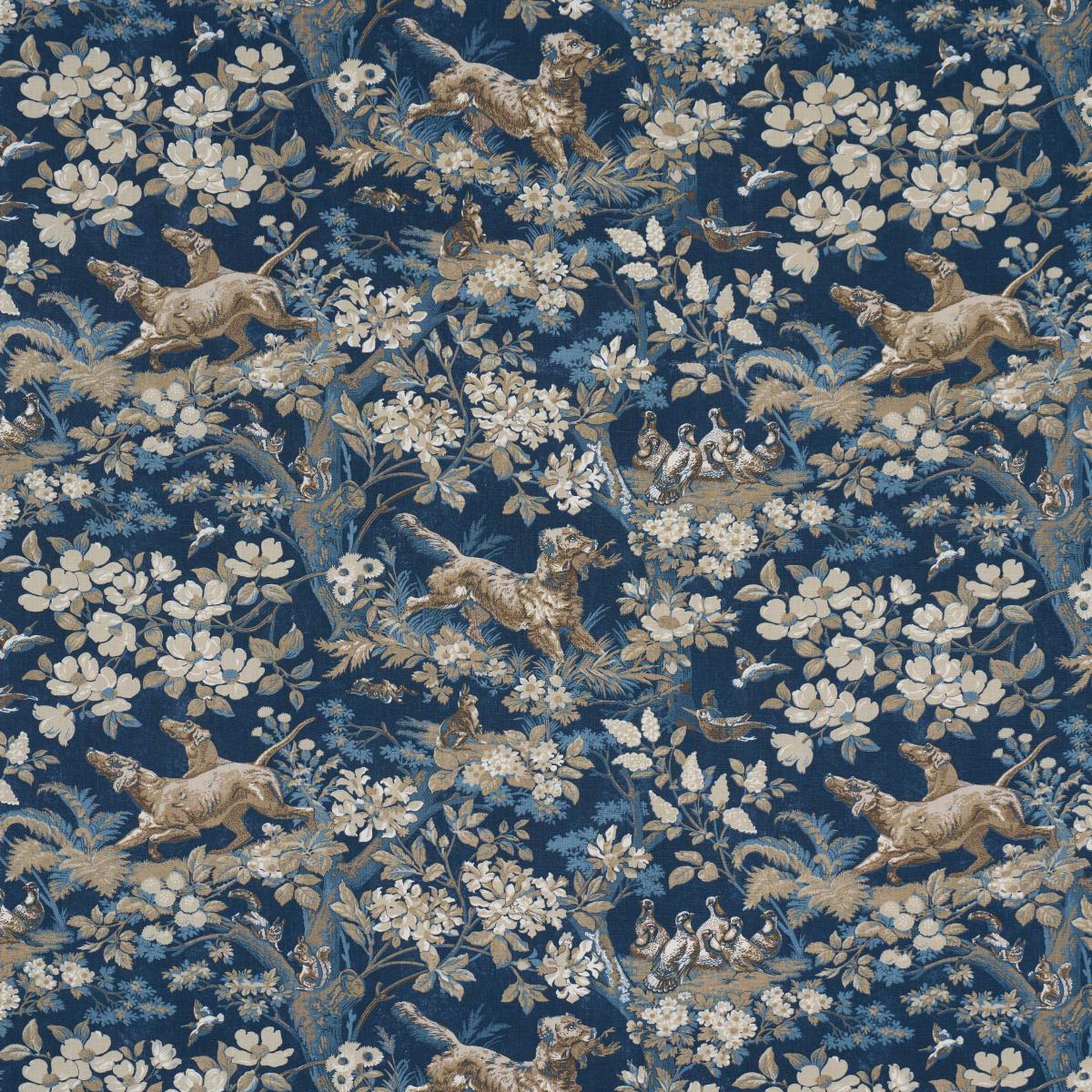 Schumacher Hound Meadow Indigo Pillow Cover