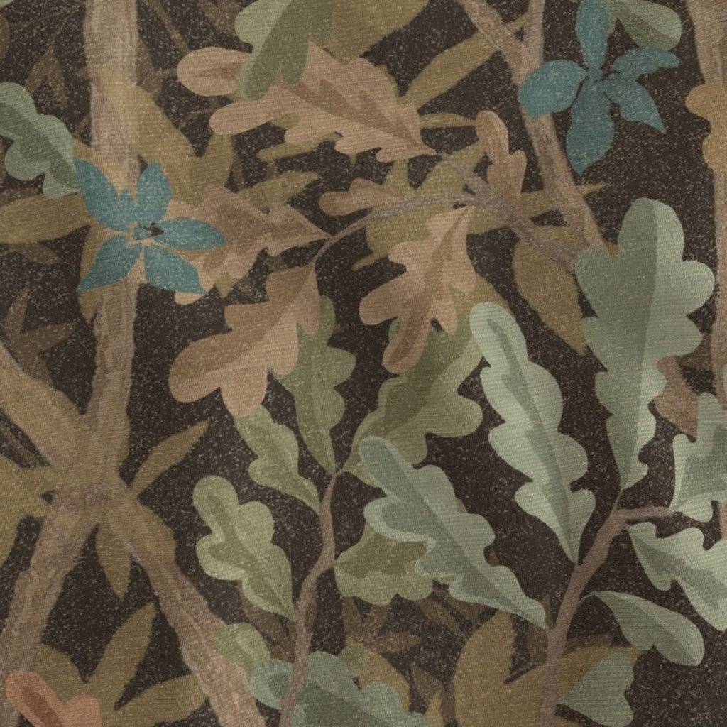 Woodlands Brown Botanical Pillow Cover | Brown Green Blue