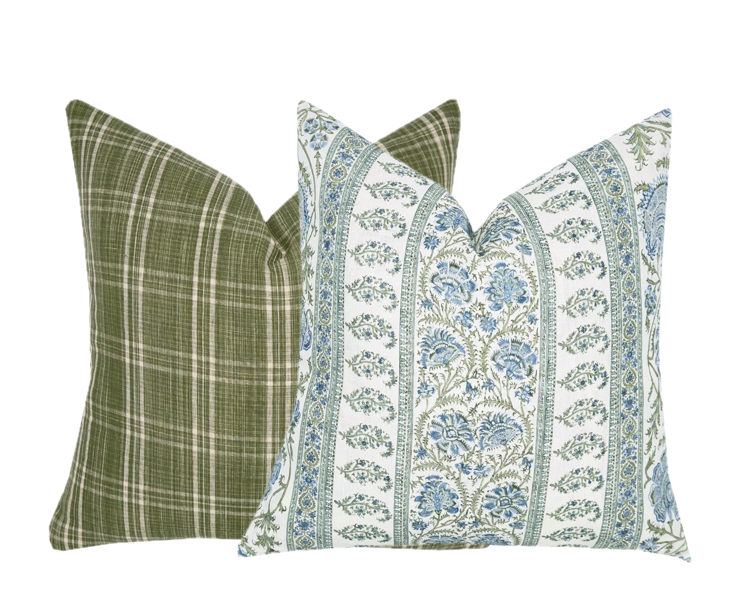 BACKORDER - Indiennes Stripe Sea Pillow Cover | Lee Jofa | Blue and Green