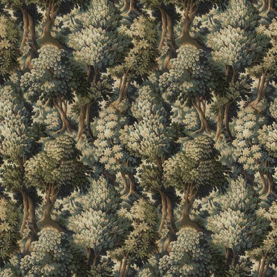 Basswood Forest Blue Tapestry Pillow Cover | Moody Blue | Designer | Botanical