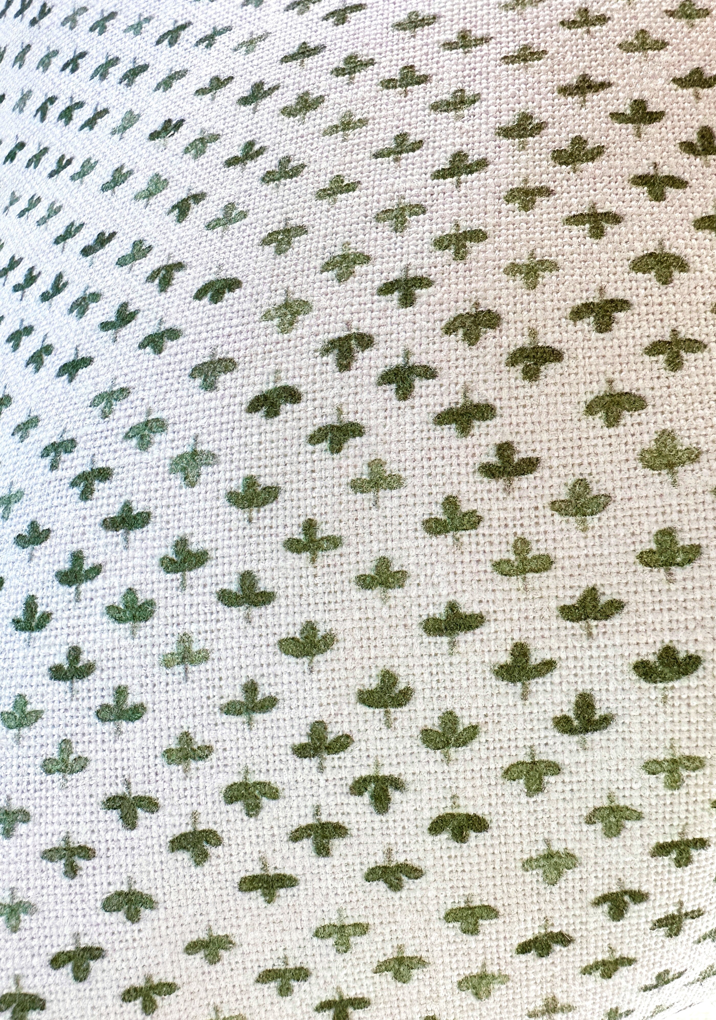 Paule Olive Green on Cream Pillow Cover | Small Scale Neutral