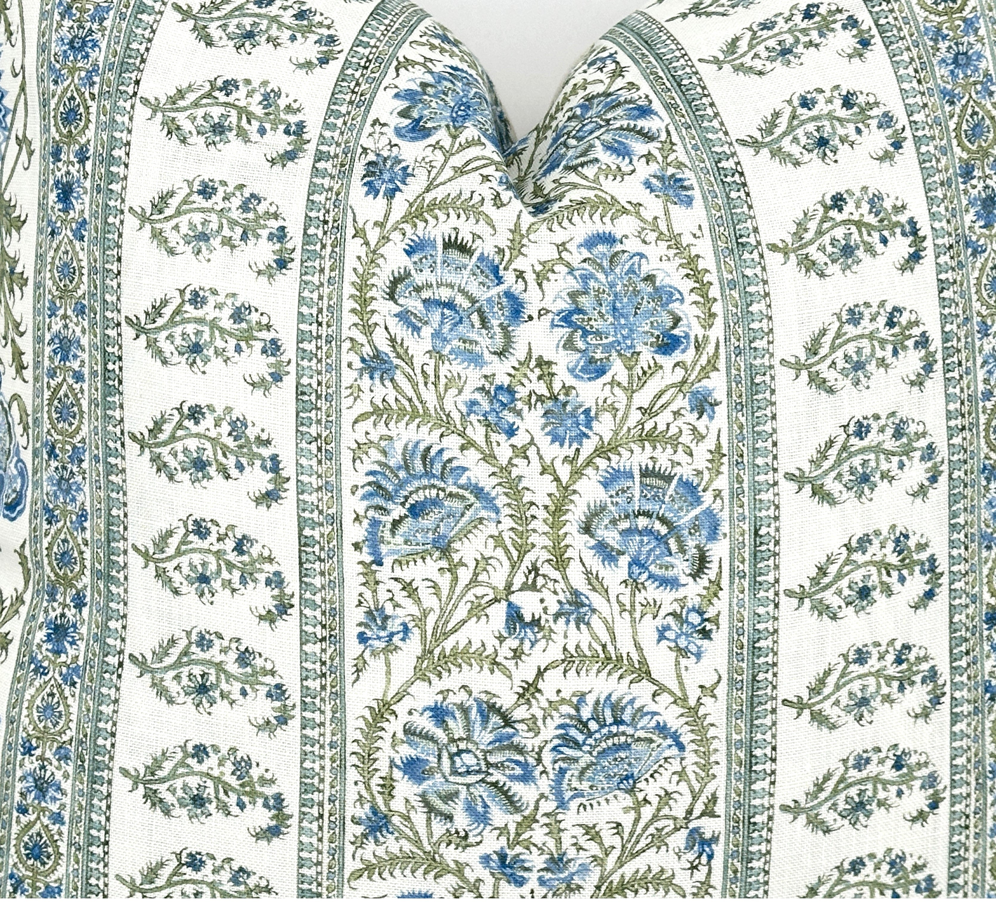 BACKORDER - Indiennes Stripe Sea Pillow Cover | Lee Jofa | Blue and Green
