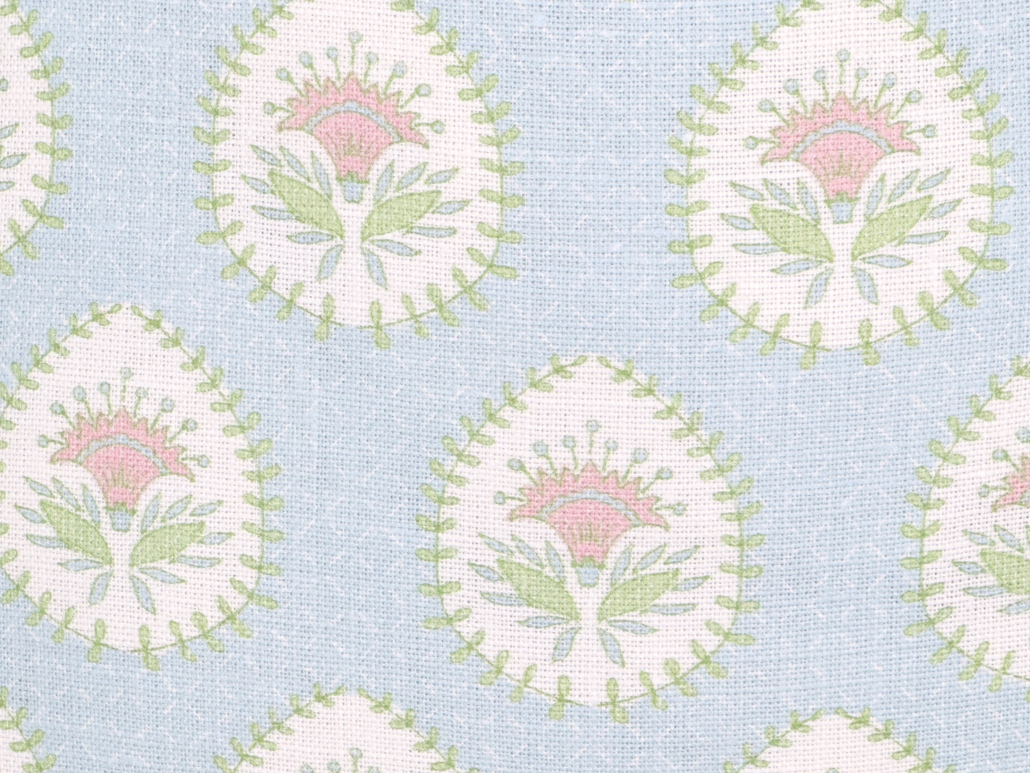 Daphne Blue and Pink Linen Pillow Cover | Blue Pink Green | Designer | High End | 1 or 2 Sided