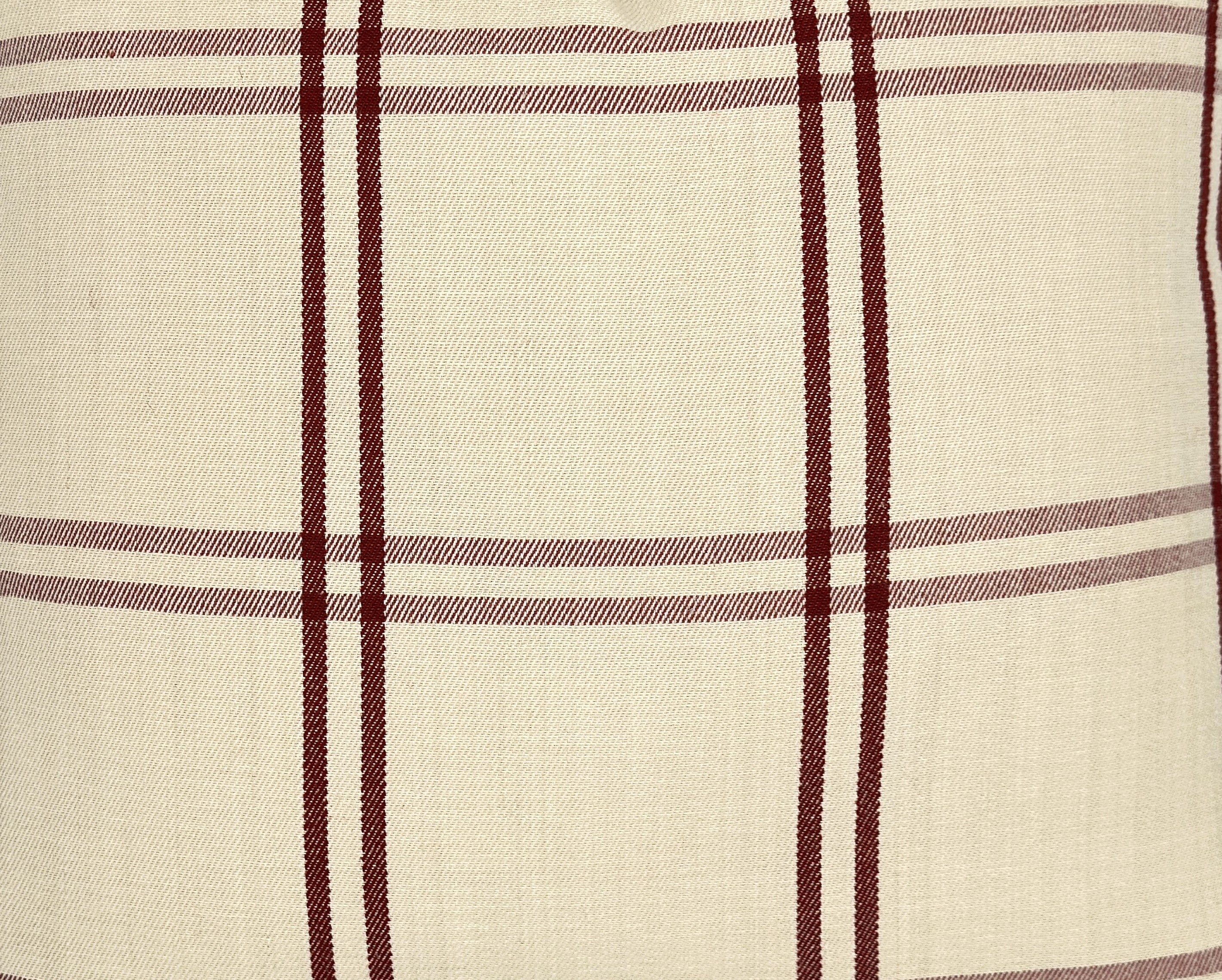 Luberon Crimson and Ecru Plaid Pillow Cover | Schumacher