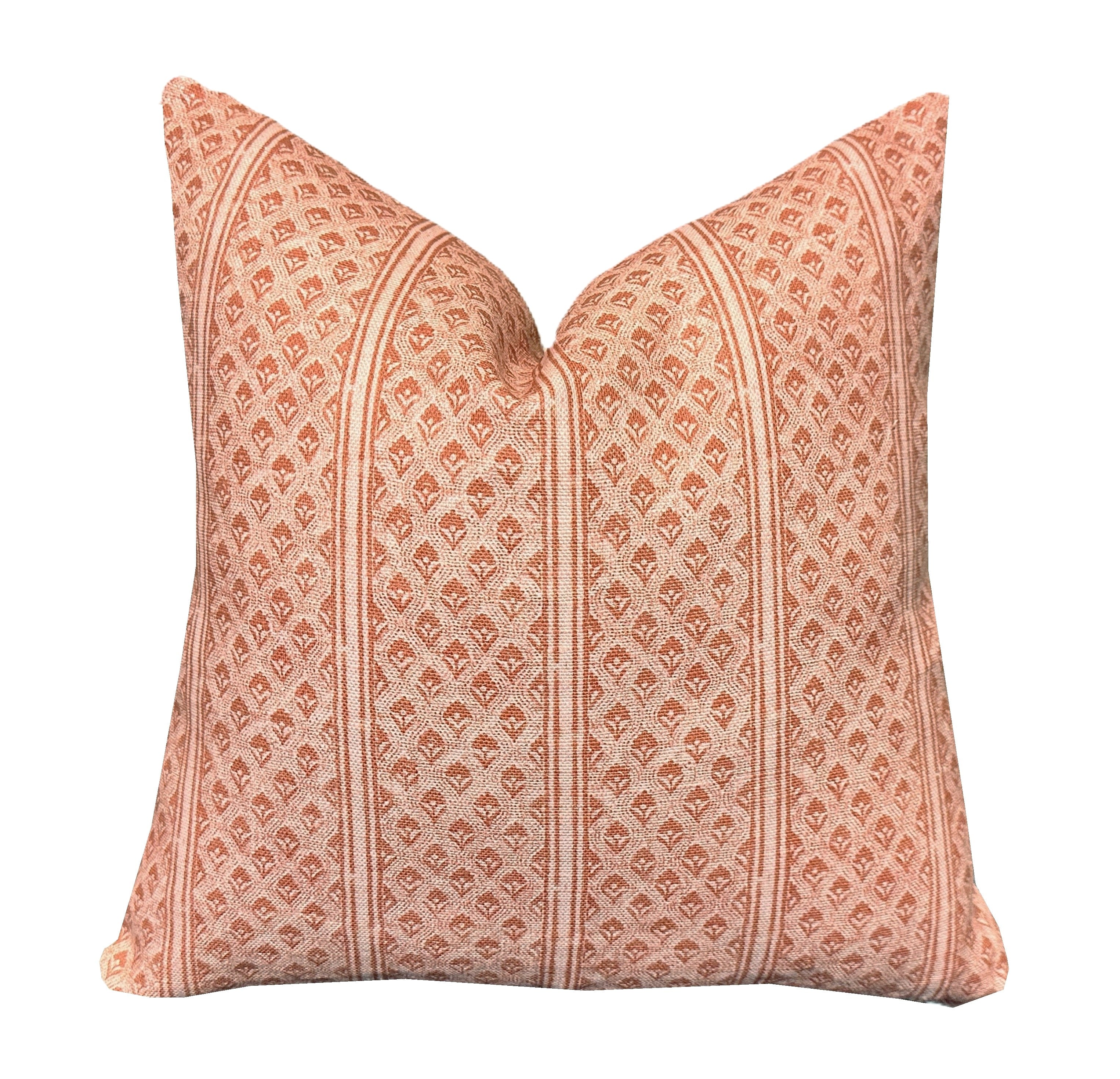 Brynn Rust Stripe Linen Pillow Cover | Neutral