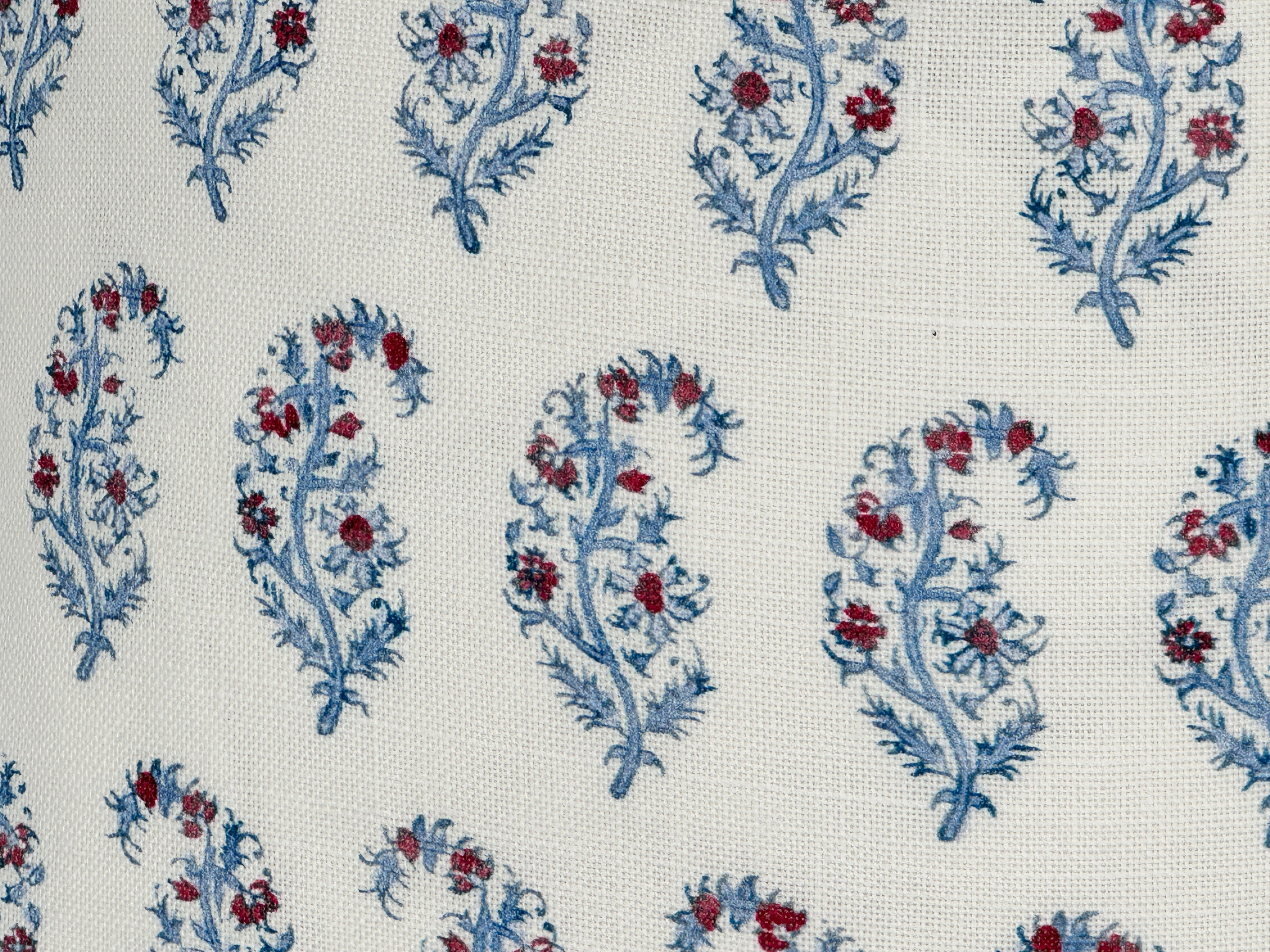 Indiennes Paisley Berry Pillow Cover | Blue and Red | Lee Jofa