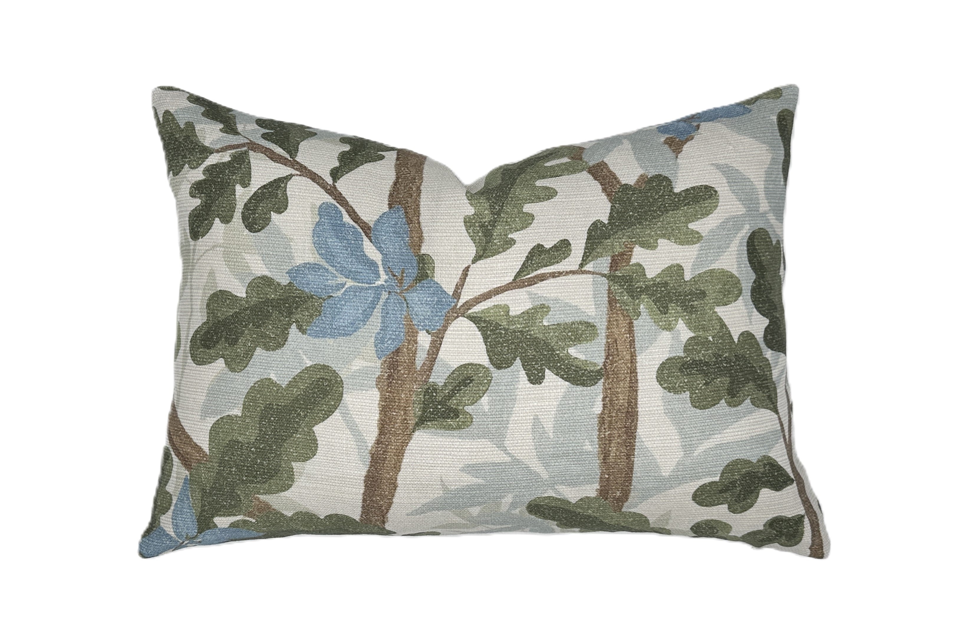 Woodlands Green Botanical Lumbar Pillow Cover | Multiple Sizes