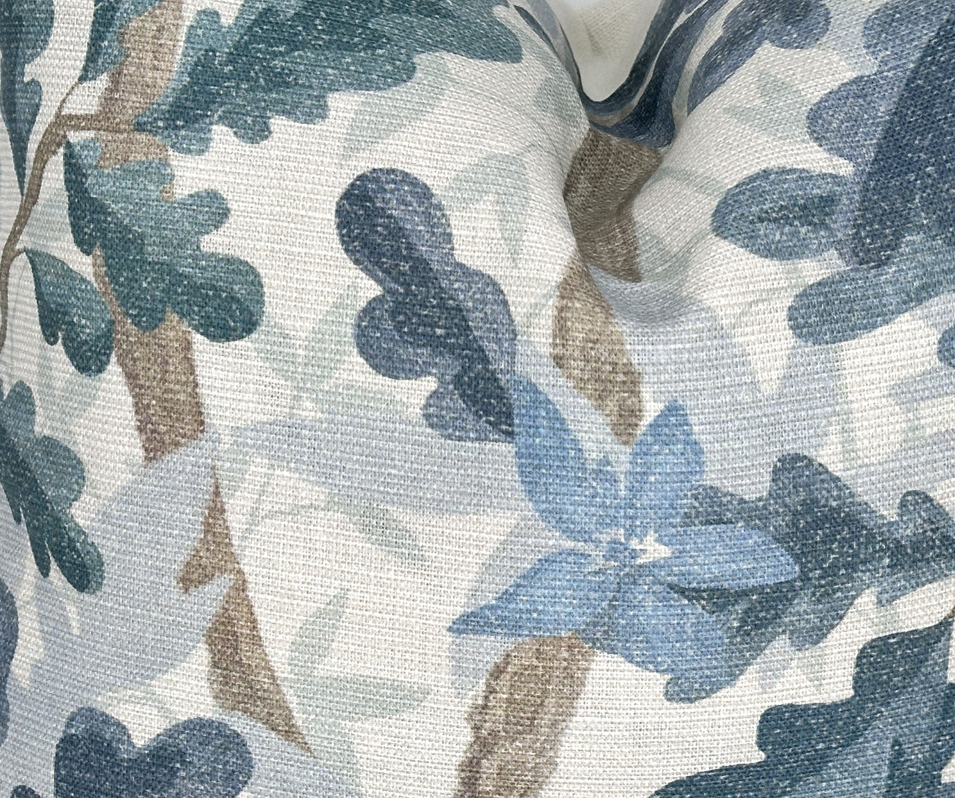 Woodlands Blue Botanical Pillow Cover | Large Scale | Linen