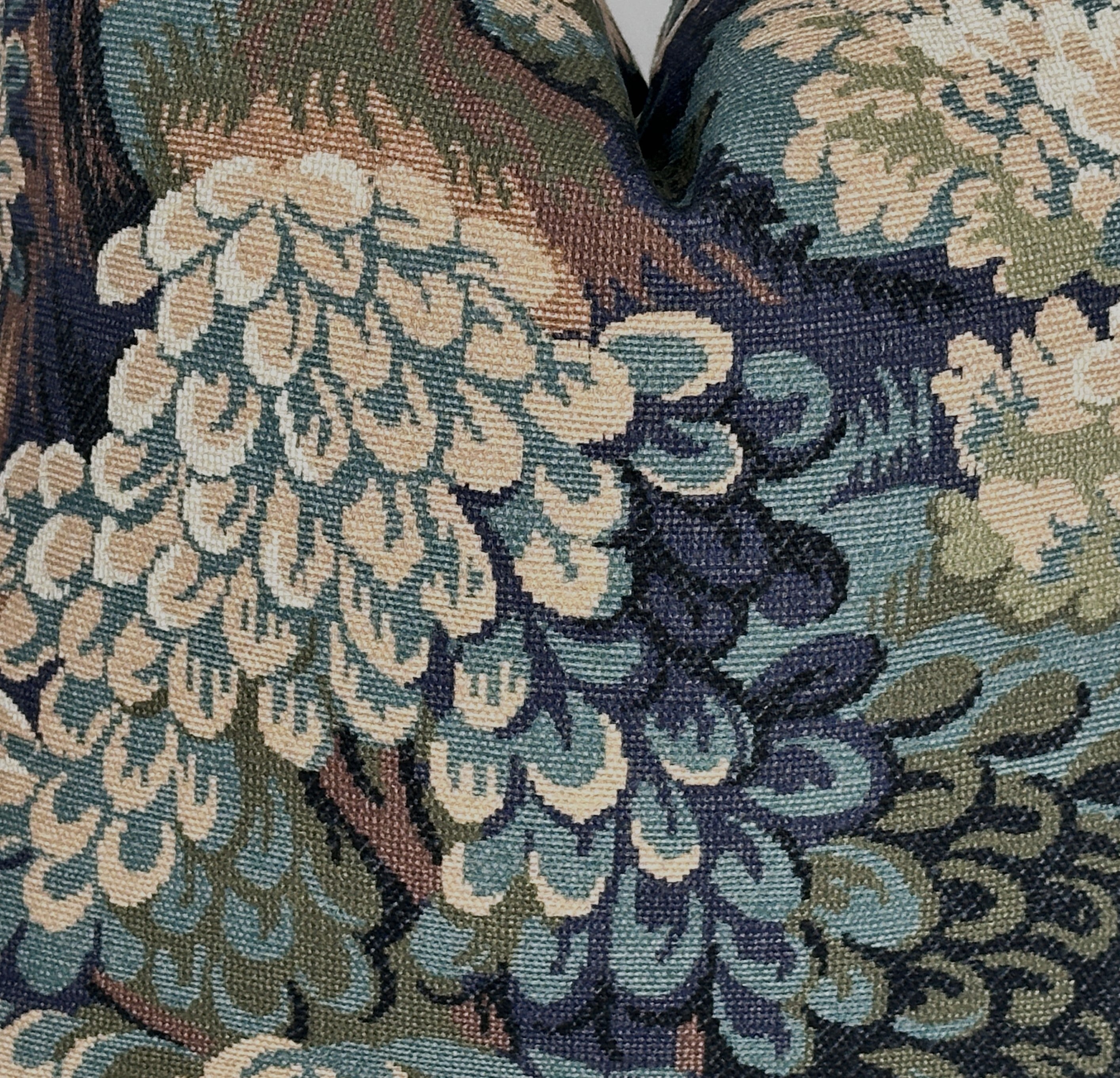 Basswood Forest Blue Tapestry Pillow Cover | Moody Blue | Designer | Botanical