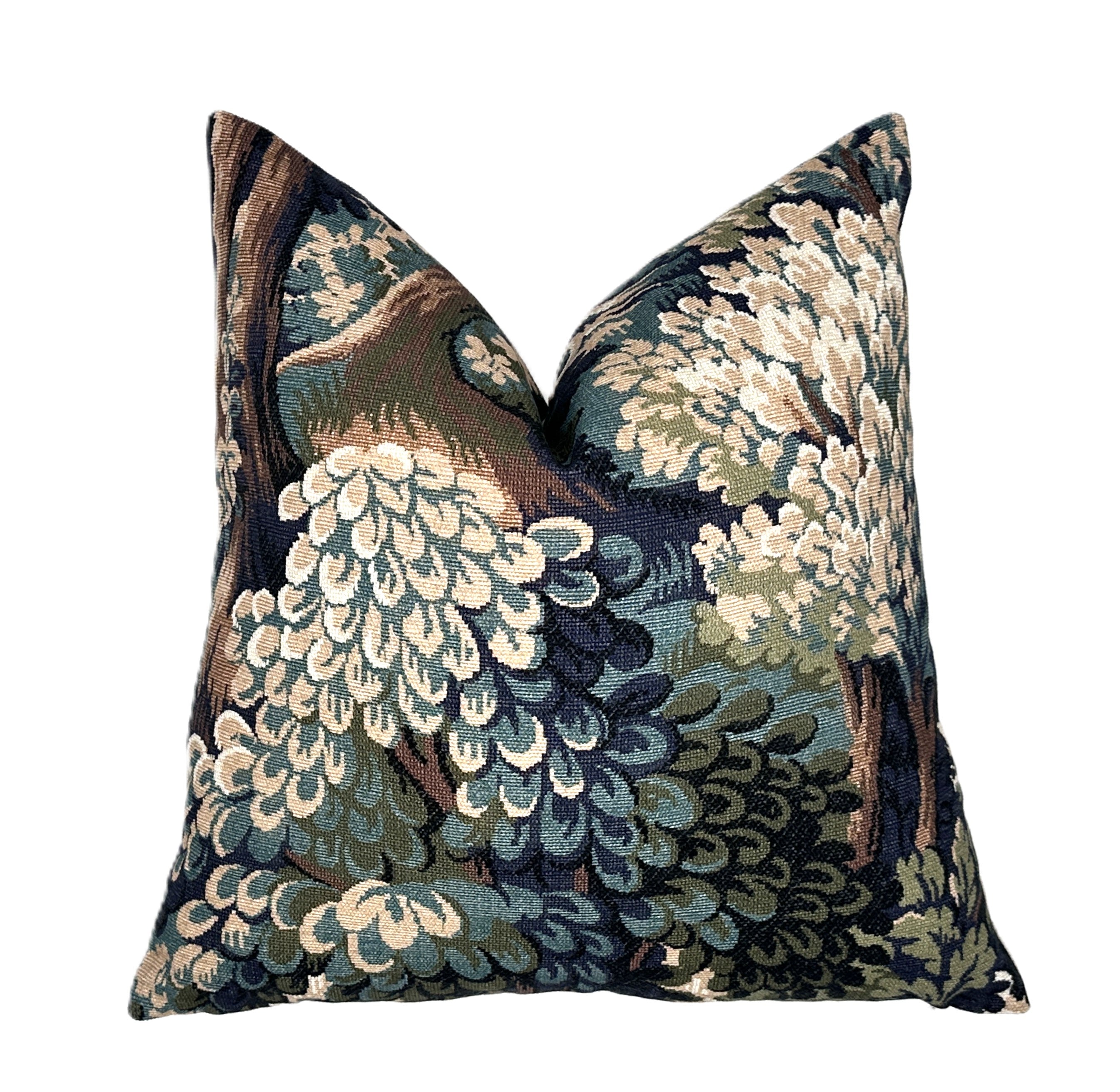 Basswood Forest Blue Tapestry Pillow Cover | Moody Blue | Designer | Botanical
