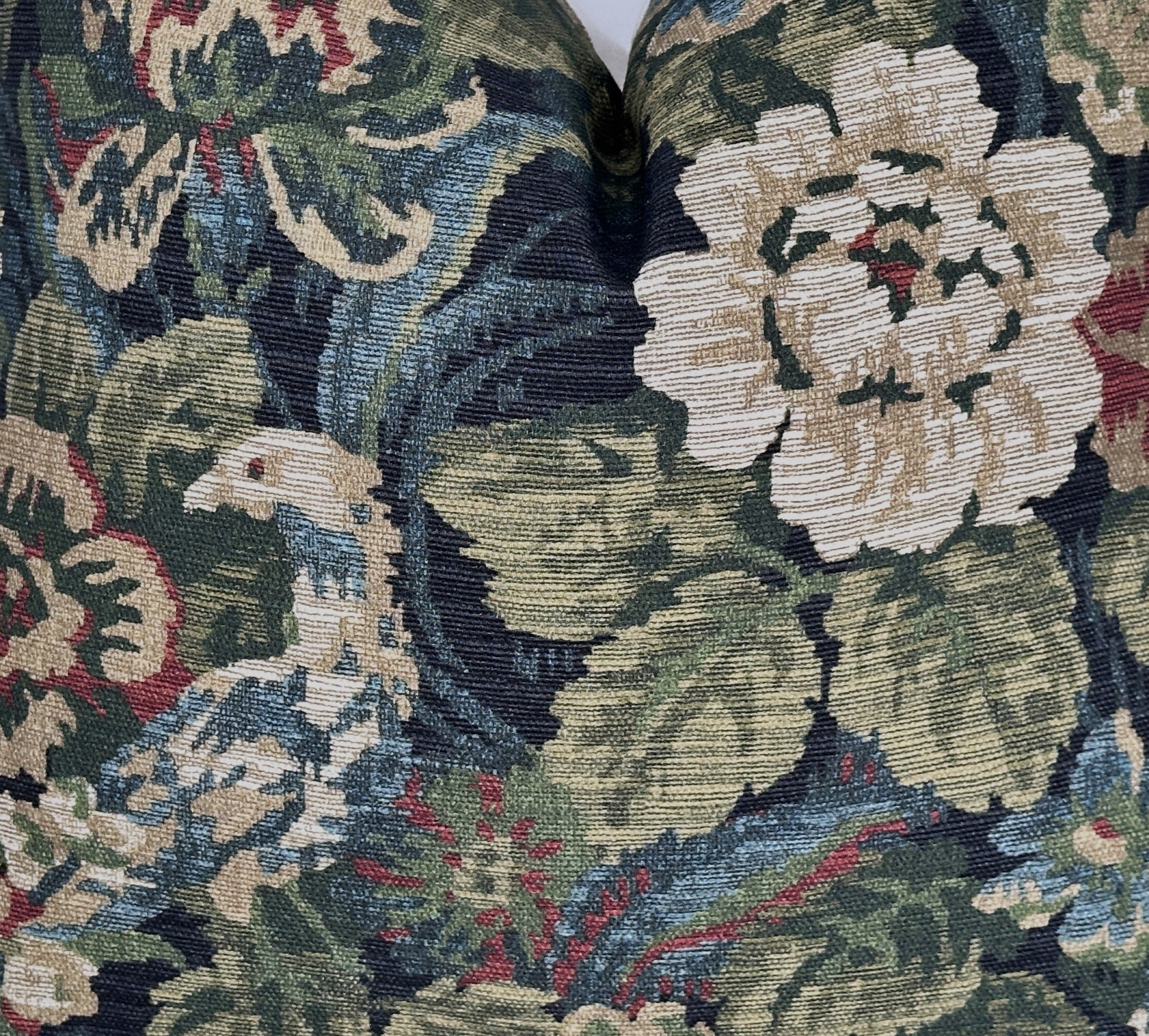 Rosalia Blue Floral Tapestry Pillow Cover | Moody Blue | Designer