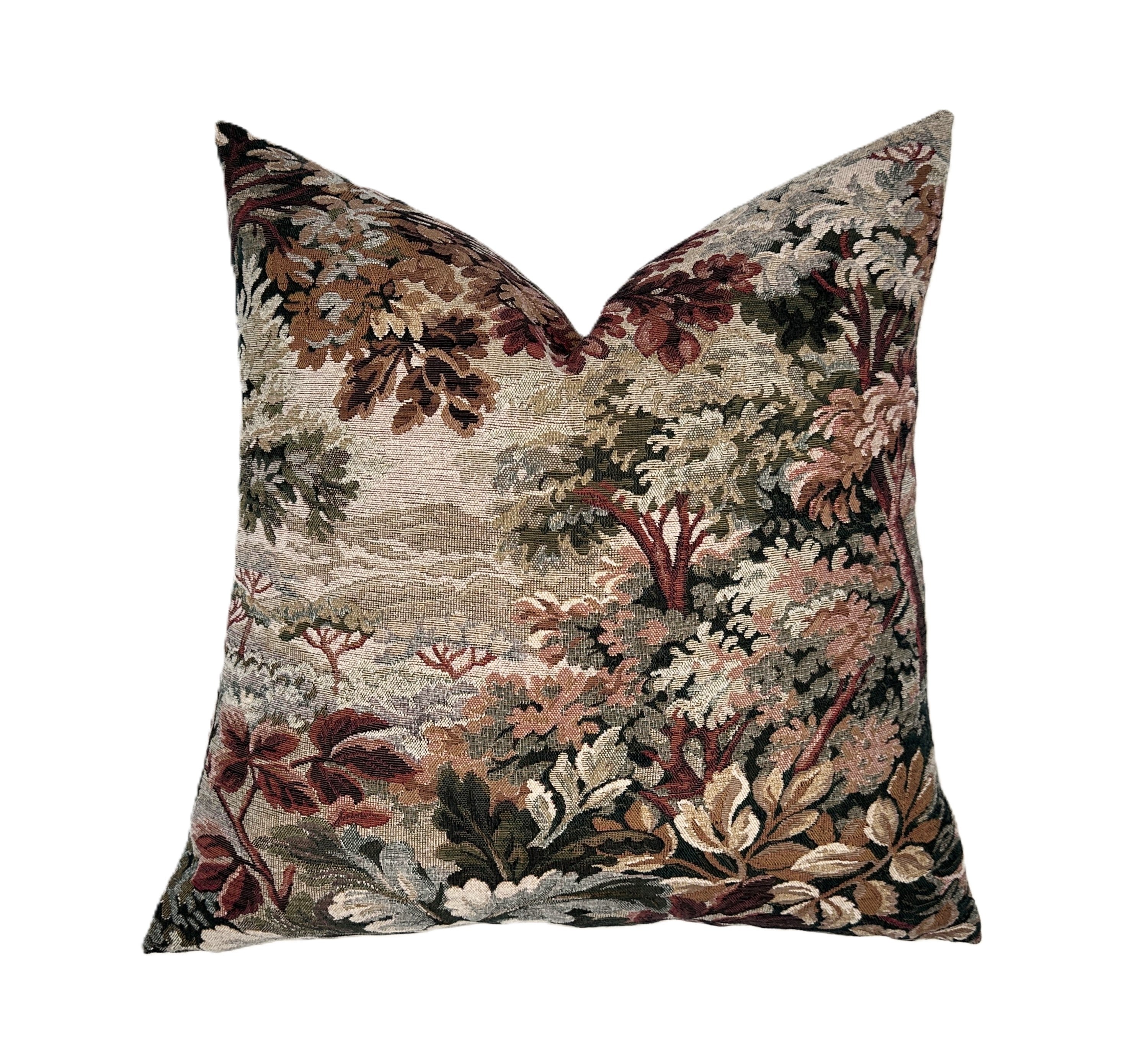 Woodrose Botanical Tapestry Pillow Cover | Moody | Earth Tones