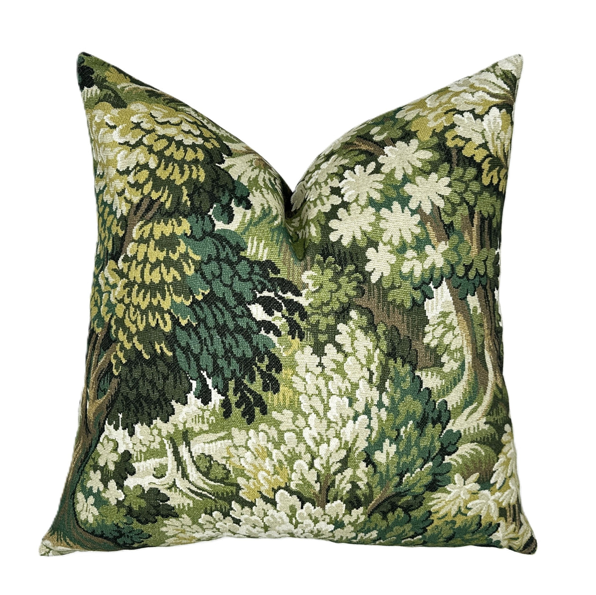 Basswood Green Forest Tapestry Pillow Cover | Tonal Green Neutral | Designer | Botanical