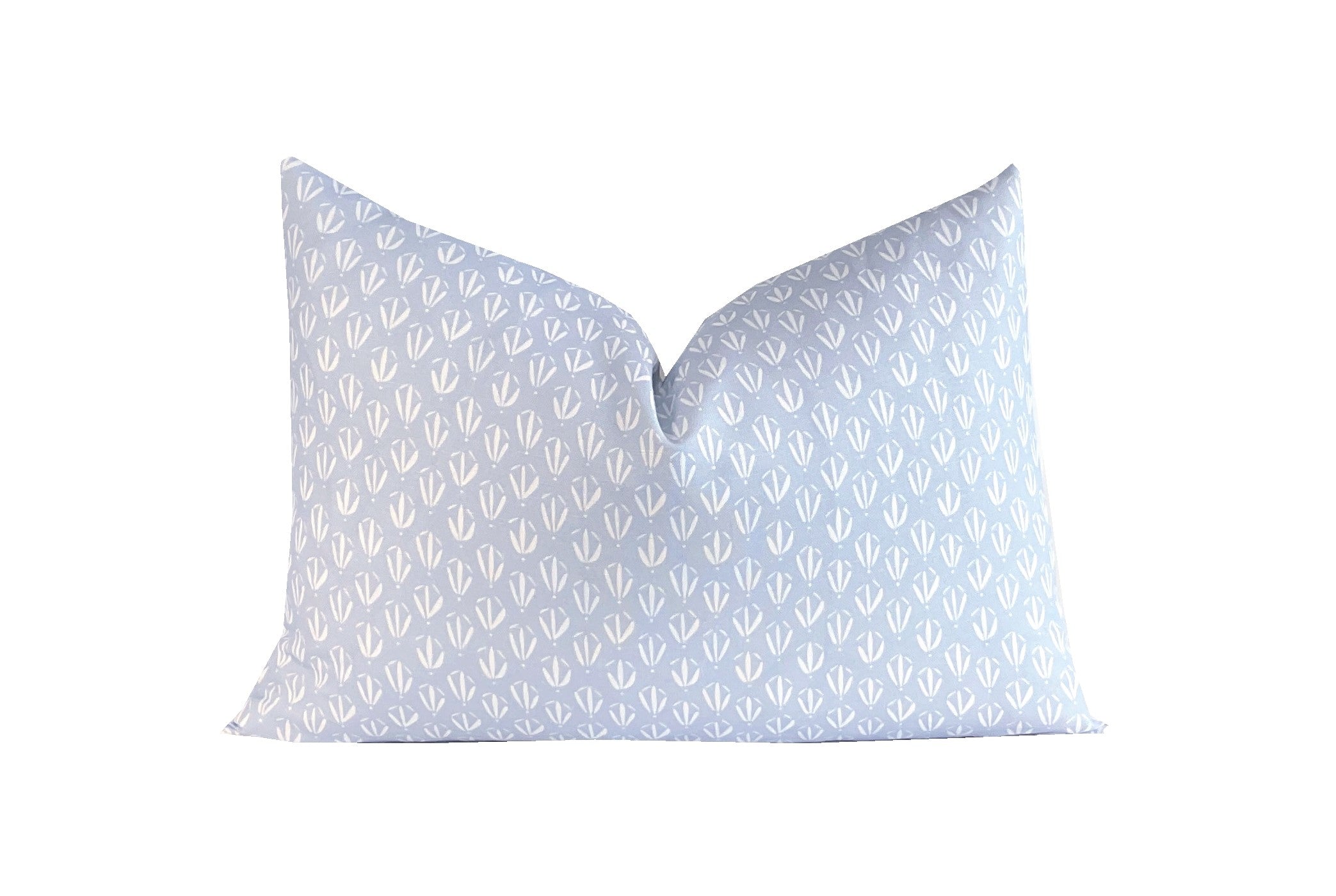Haint Blue Pillow Cover | Kiawah| Ivory pattern on Haint Blue Linen | Blue Neutral