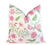 Kathy Vine Pink and Green Linen Pillow Cover