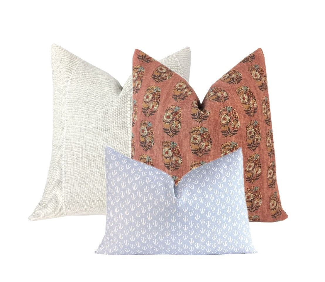 Posie Rusty Rose Pillow Cover | Designer