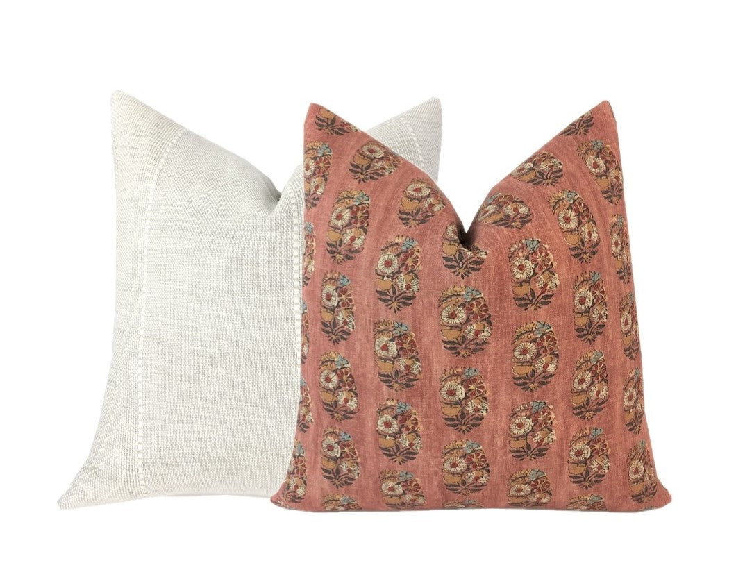 Posie Rusty Rose Pillow Cover | Designer