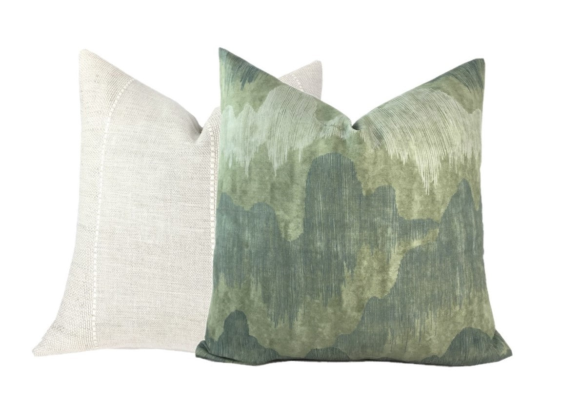 Cascadia Jadestone Pillow Cover | Dark to Light Green Tones | Kelly Wearstler