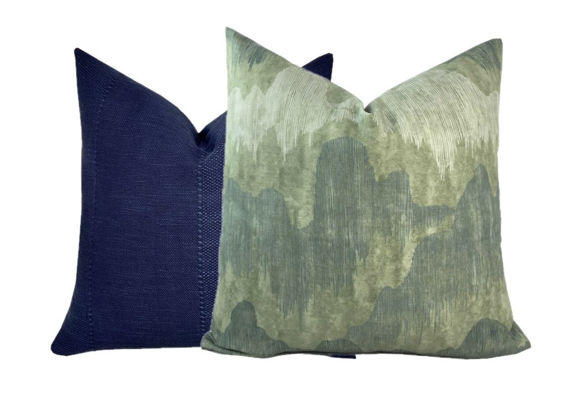 Cascadia Jadestone Pillow Cover | Dark to Light Green Tones | Kelly Wearstler
