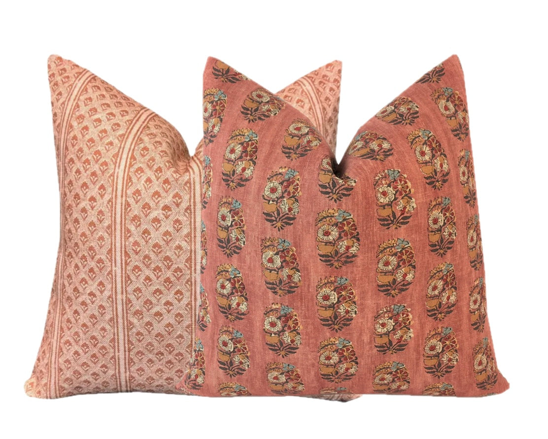 Posie Rusty Rose Pillow Cover | Designer