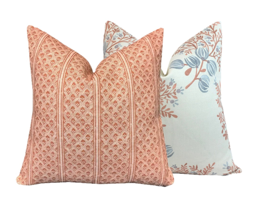 Brynn Rust Stripe Linen Pillow Cover | Neutral