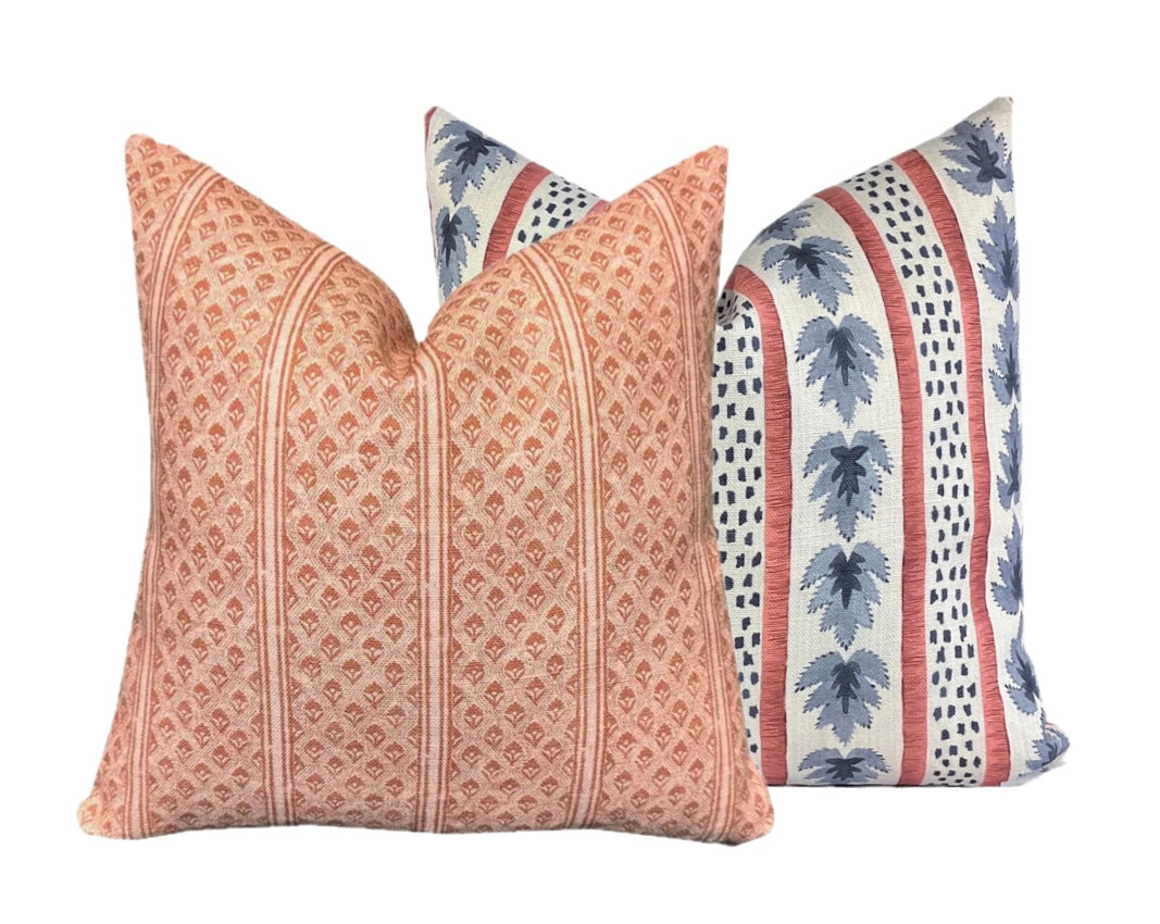 Brynn Rust Stripe Linen Pillow Cover | Neutral