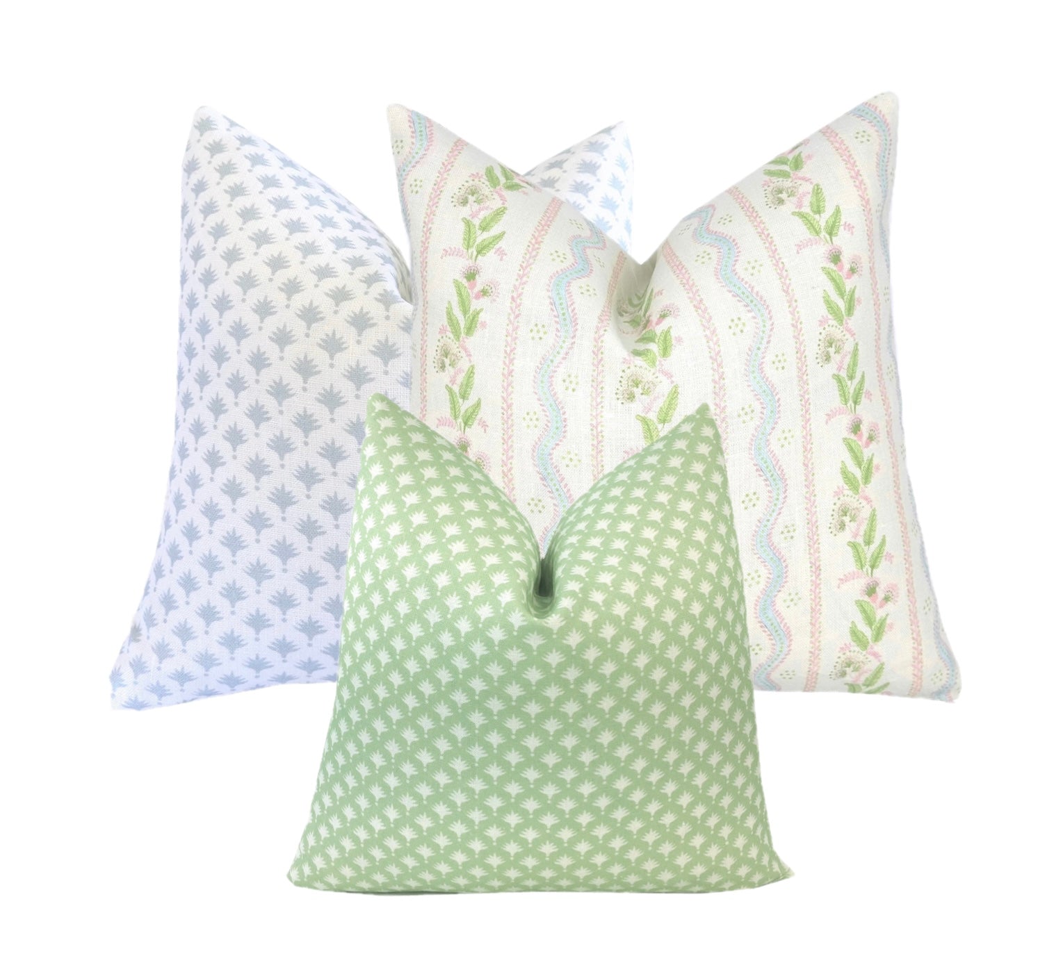 Flying Tack Collection #11 | Emma Stripe Pink | Palms Blue | Palms Green | 3 Pillow Covers | Pillow Combination Covers | Pillow Combination (Copy)