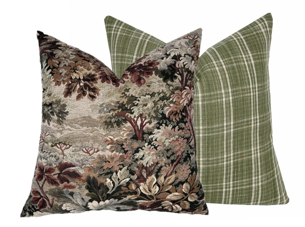 Woodrose Botanical Tapestry Pillow Cover | Moody | Earth Tones