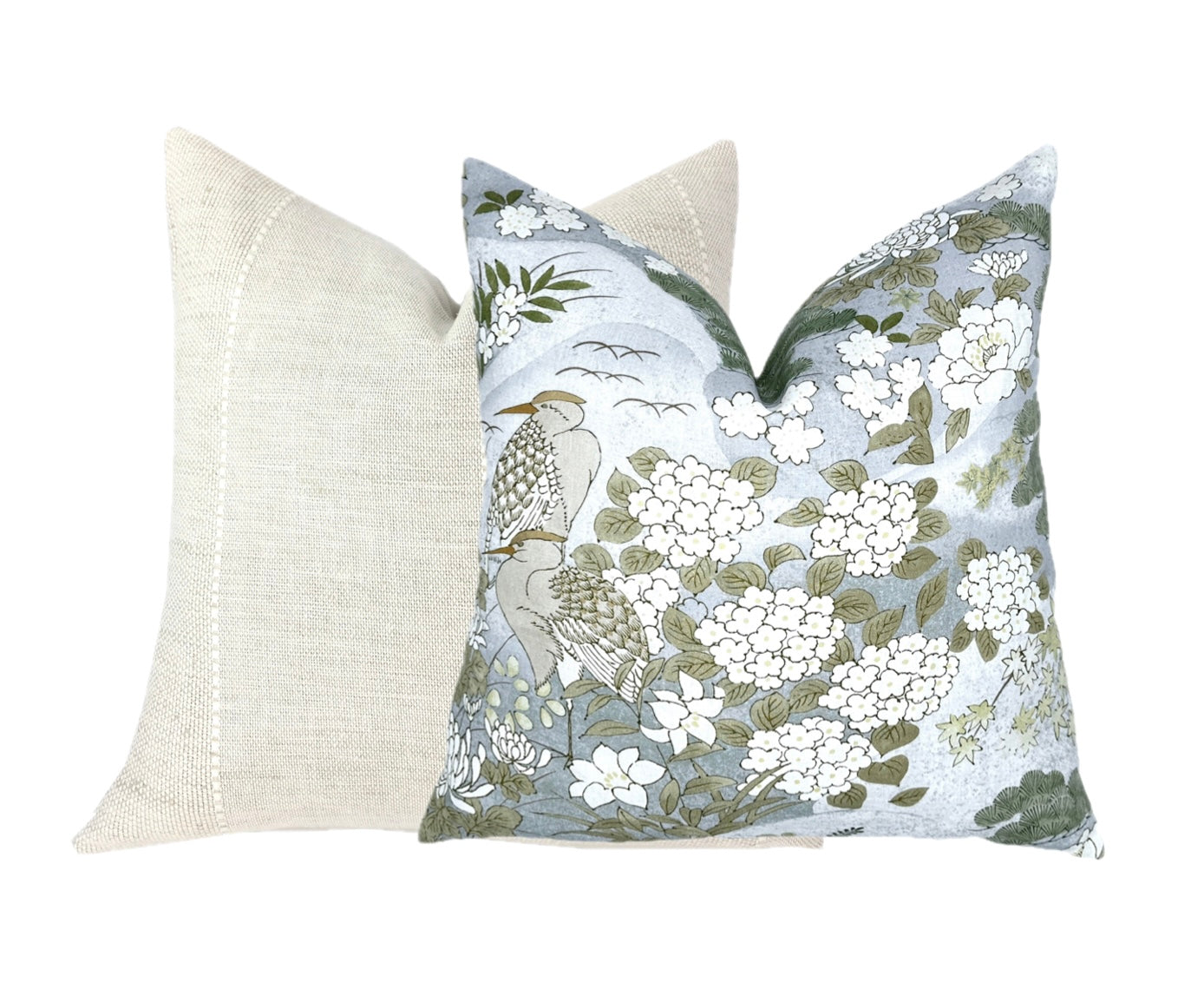 BACKORDER - Schumacher Lake Mist Botanical Pillow Cover