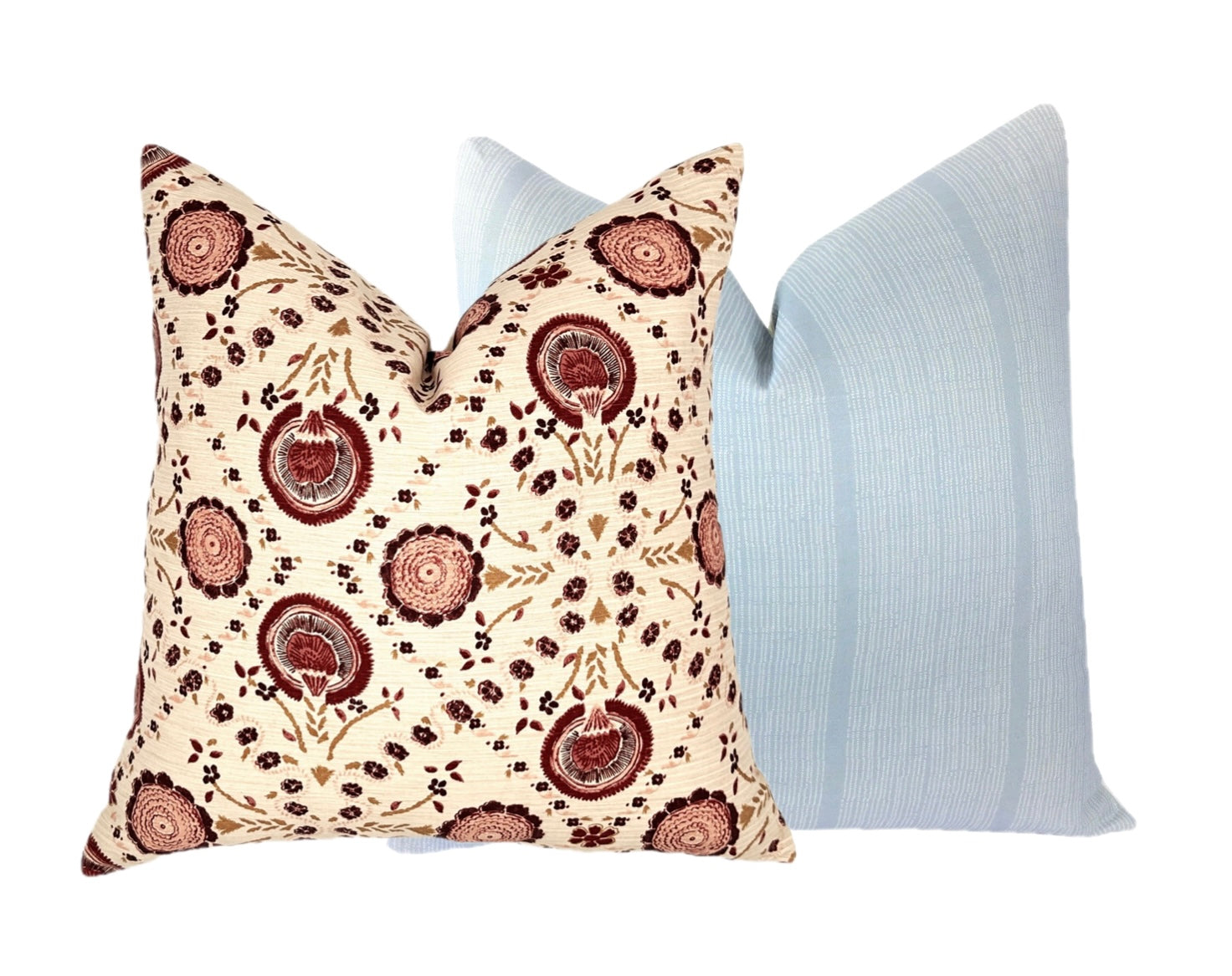 Schumacher Athena Burgundy Floral Pillow Cover