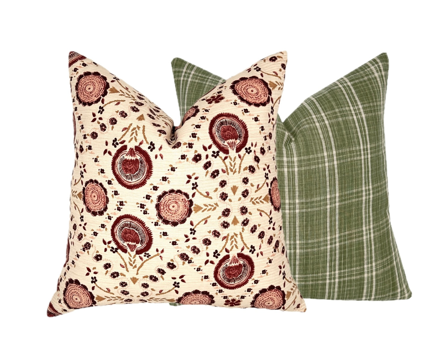 Schumacher Athena Burgundy Floral Pillow Cover