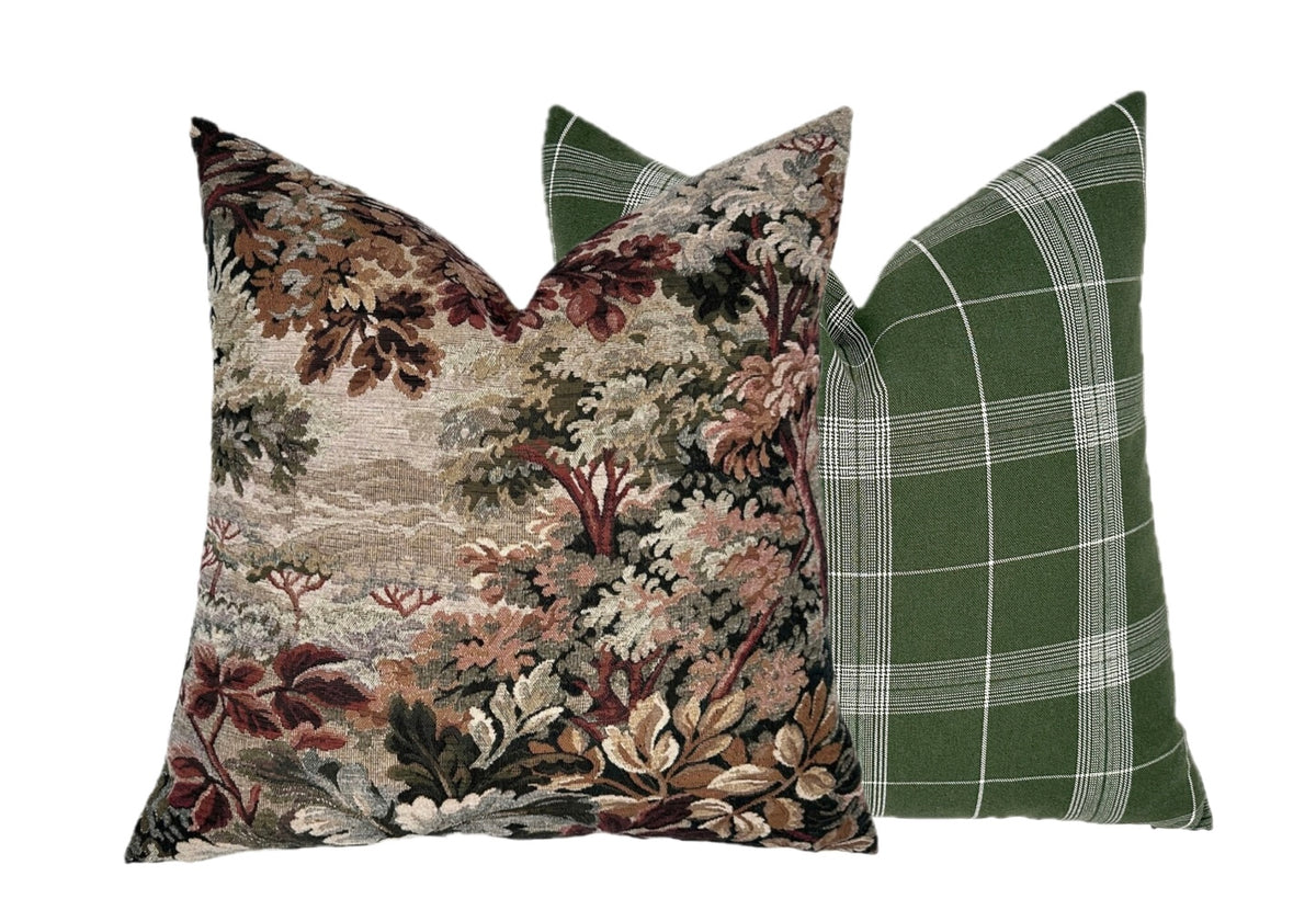 Woodrose Botanical Tapestry Pillow Cover | Moody | Earth Tones