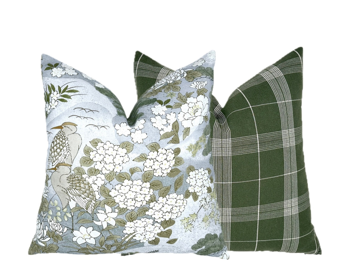 Schumacher Lake Mist Botanical Pillow Cover