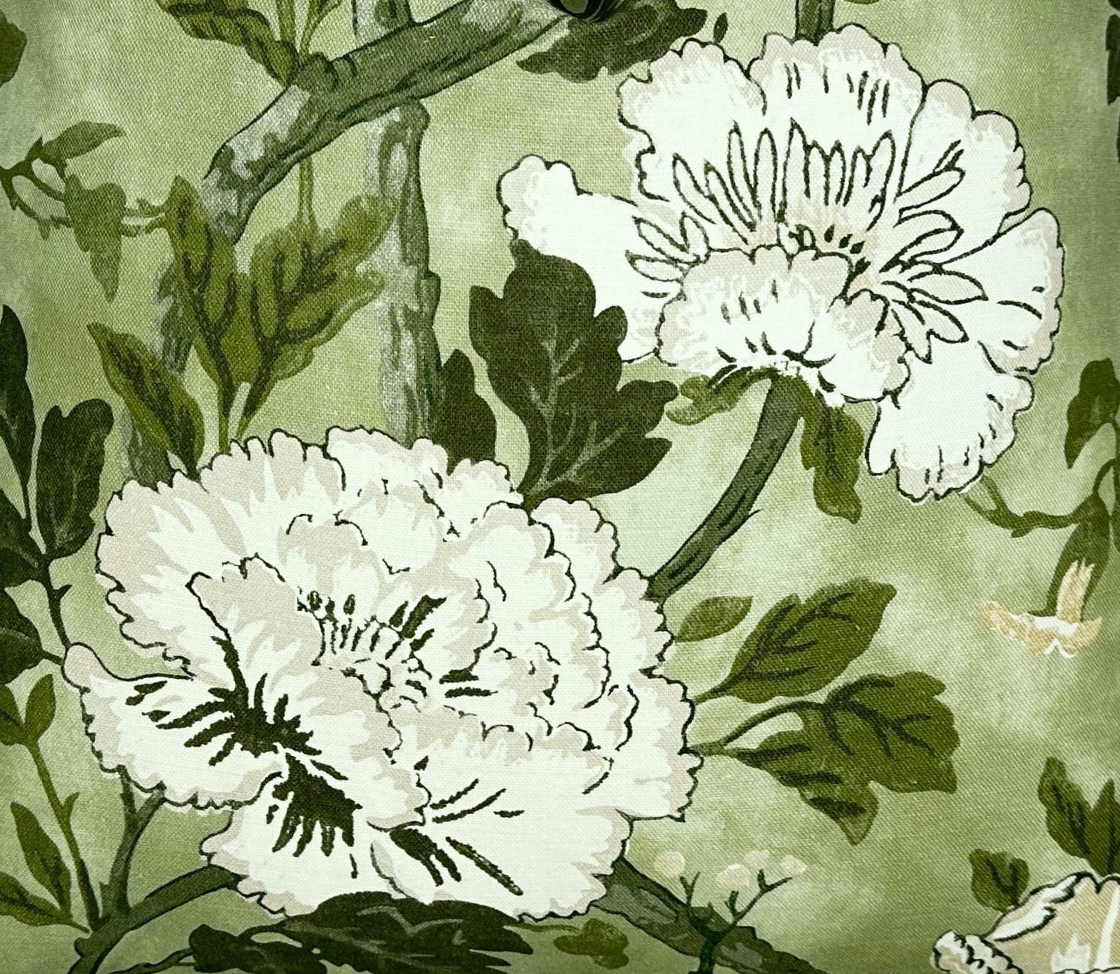 Inisfree Meadow Olive Green Pillow Cover | Tonal Green | Neutral Floral | Lee Jofa | 1 or 2 Sided | Designer