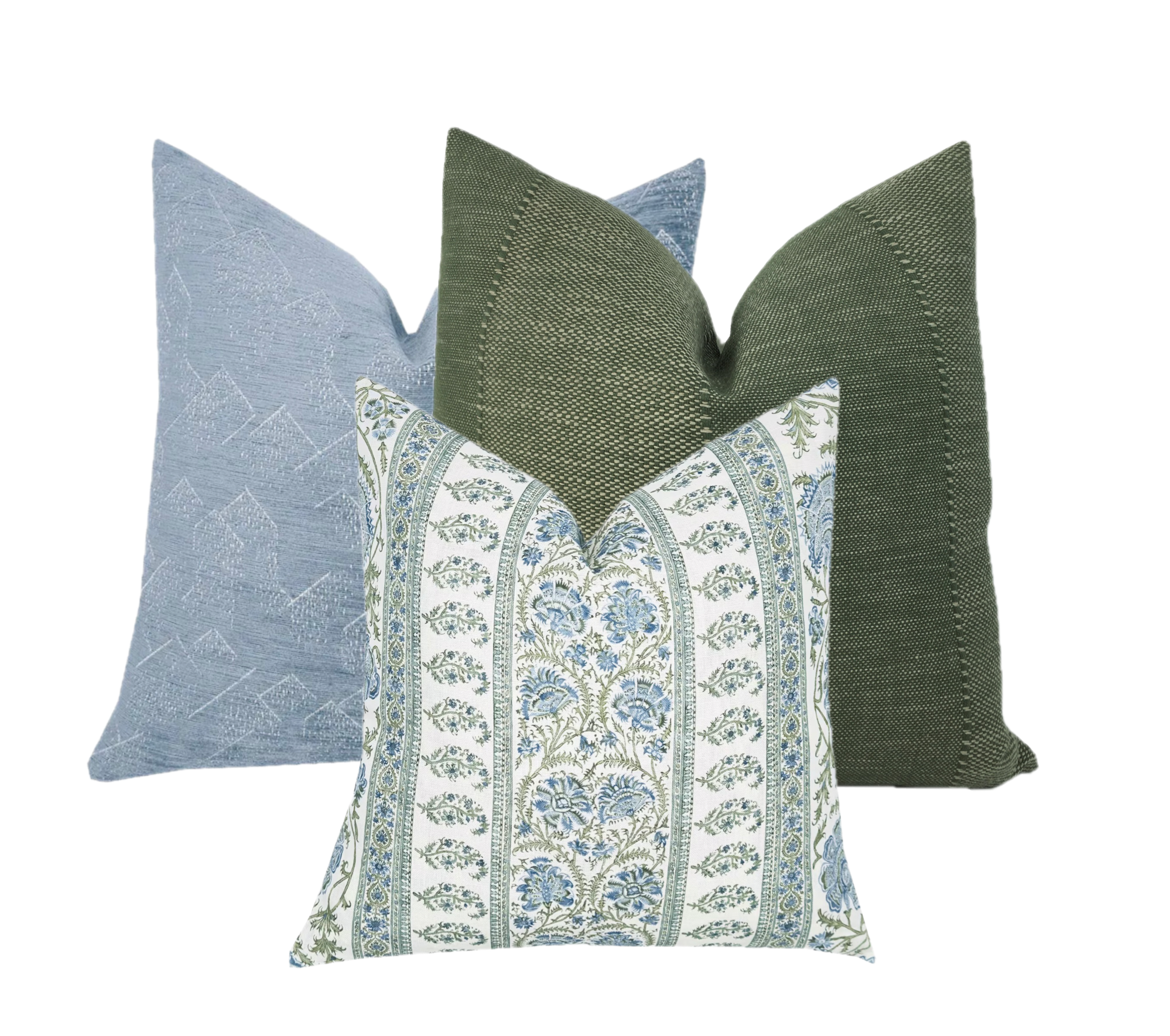 BACKORDER - Indiennes Stripe Sea Pillow Cover | Lee Jofa | Blue and Green