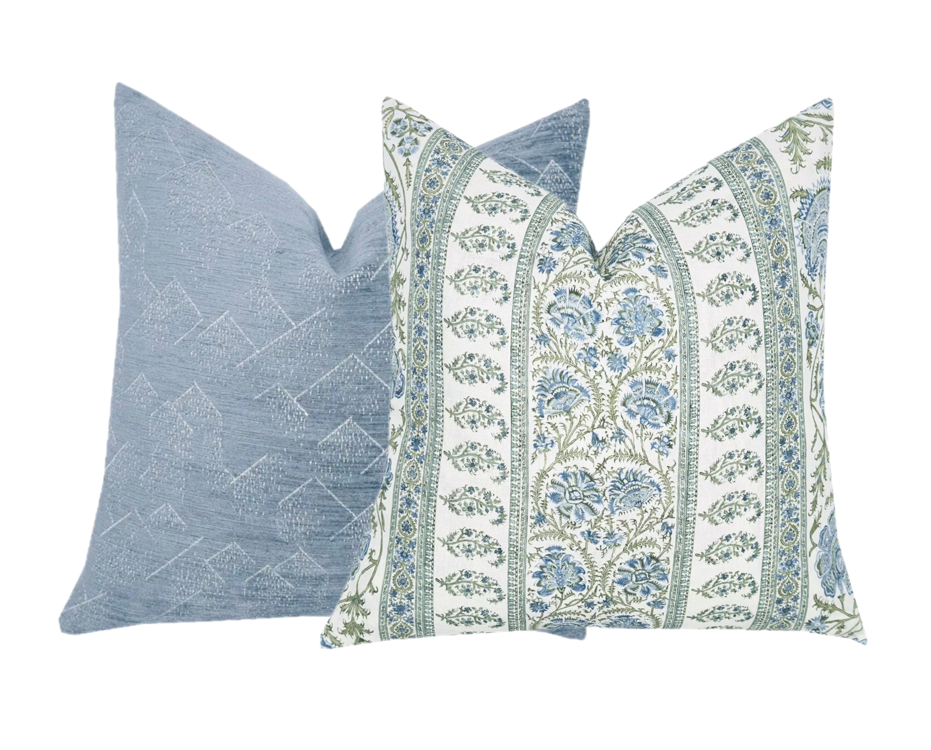 BACKORDER - Indiennes Stripe Sea Pillow Cover | Lee Jofa | Blue and Green