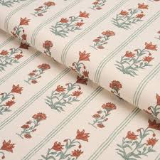 Schumacher Ellora Spice Pillow Cover | Paprika and Teal Floral Stripe |