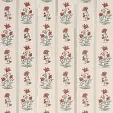 Schumacher Ellora Spice Pillow Cover | Paprika and Teal Floral Stripe |