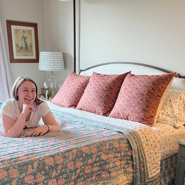 Posie Rusty Rose Pillow Cover | Designer