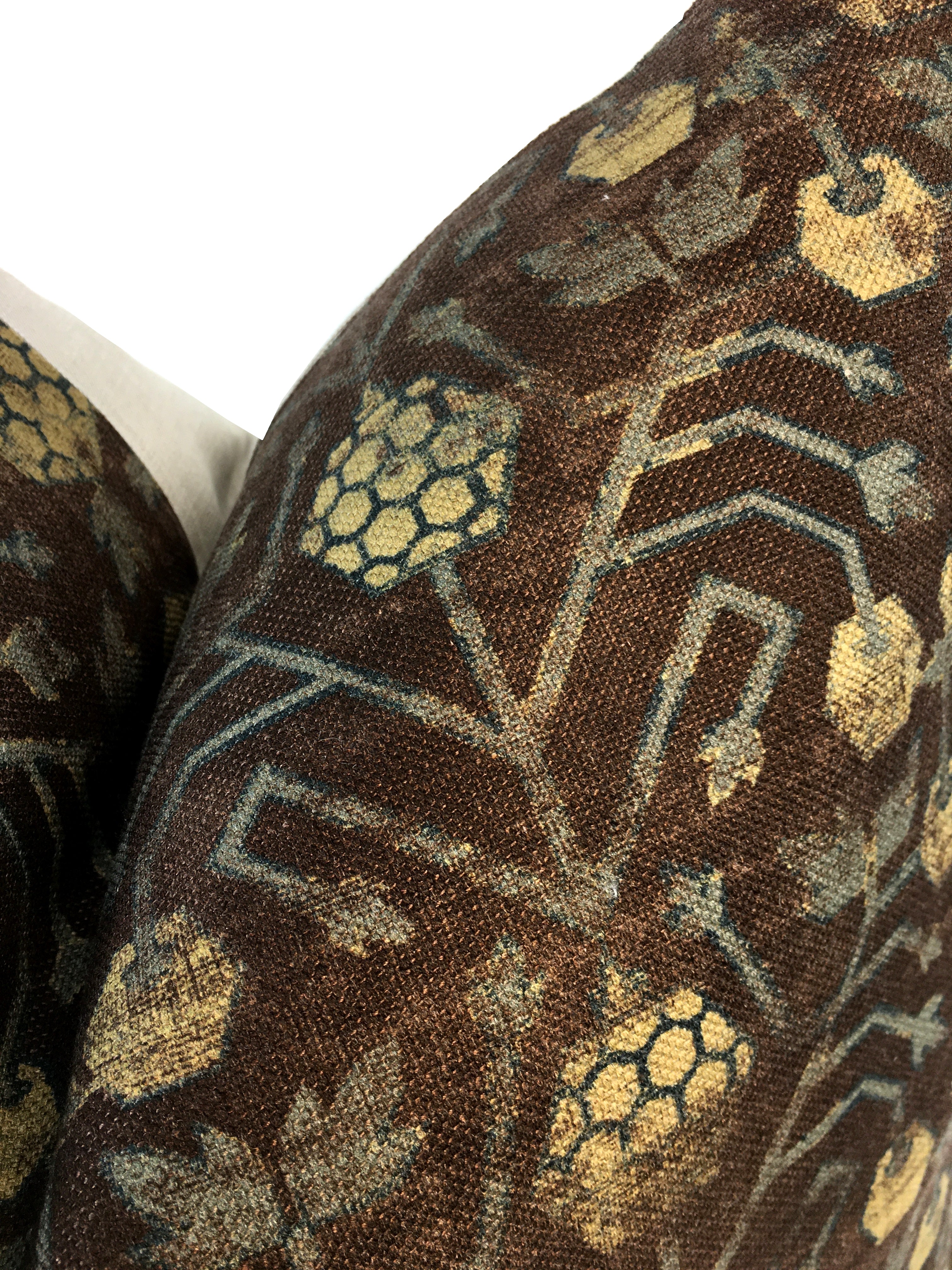Designer Khotan Berry Brown Pillow Cover | Maroon | Zak and Fox