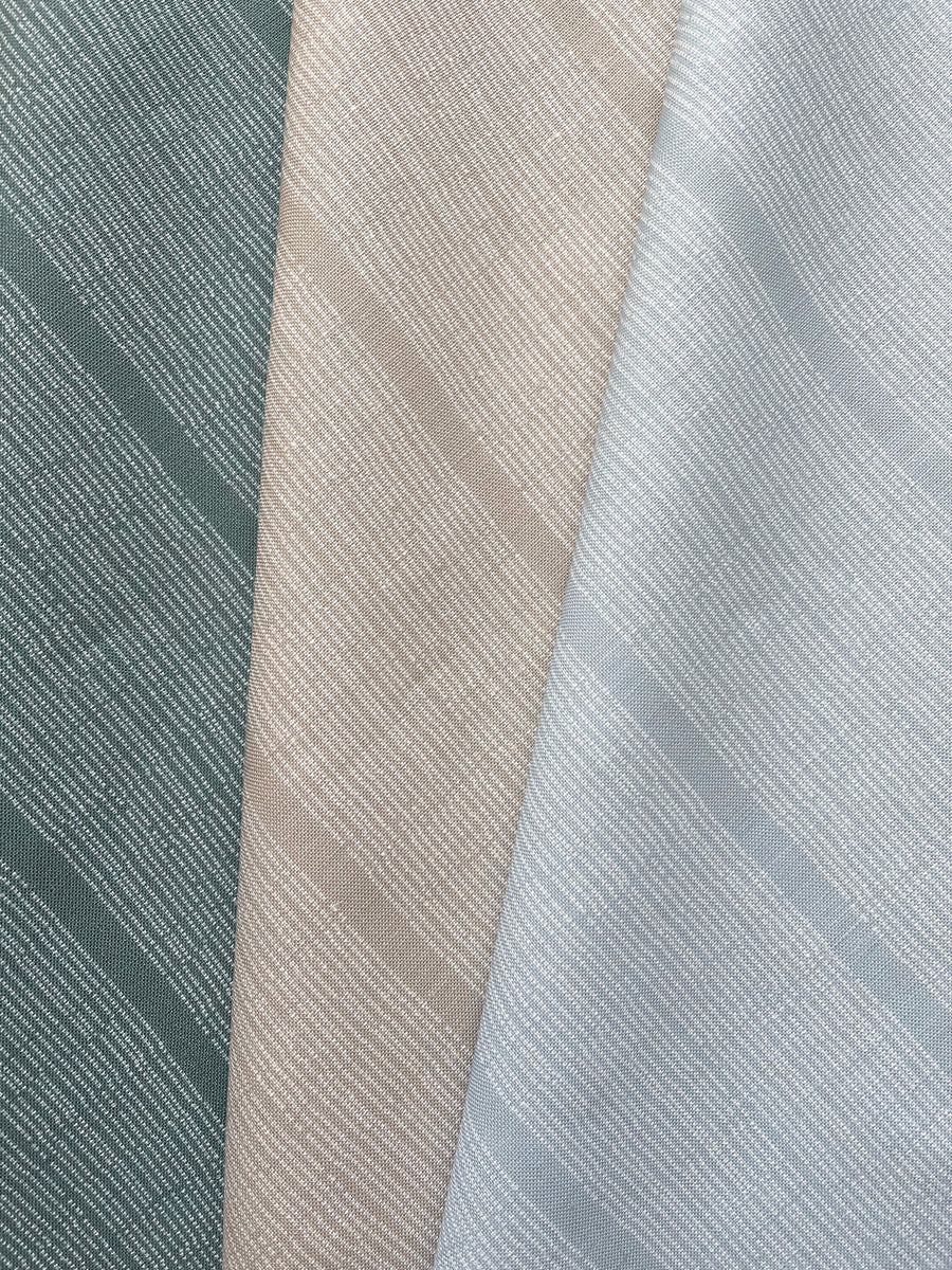 Haint Blue Stripe Pillow Cover | Sandbar Pool | Ivory Stripe pattern on Blue Linen