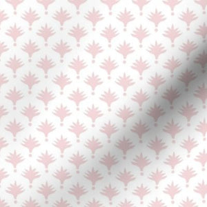 Pink Palm Trees on White Linen Pillow Cover