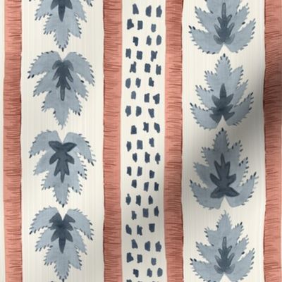 Jamie Indigo Rust Botanical Stripe Pillow Cover