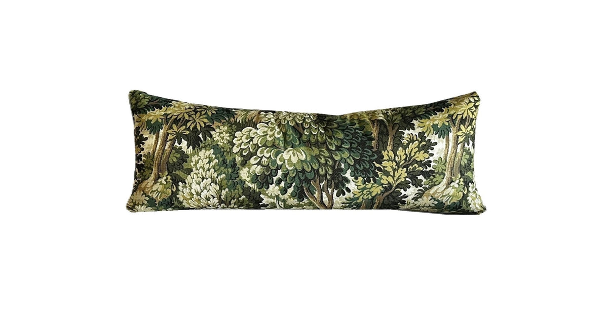 Basswood Green Forest Tapestry Lumbar Pillow Cover | Multiple Sizes