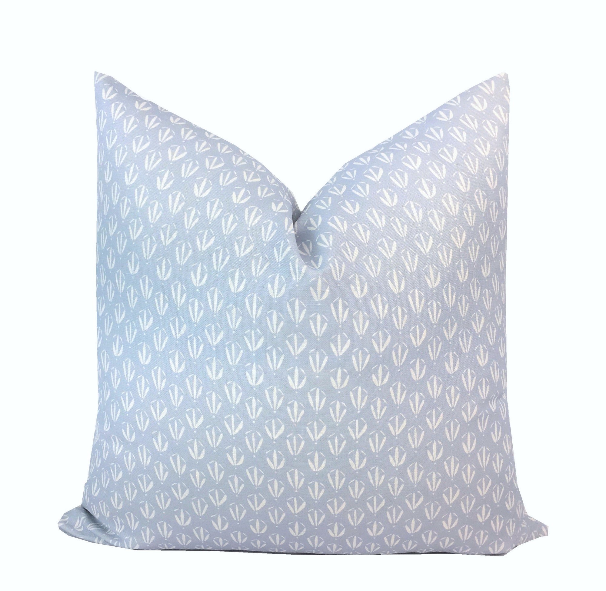 Haint Blue Pillow Cover | Kiawah| Ivory pattern on Haint Blue Linen | Blue Neutral