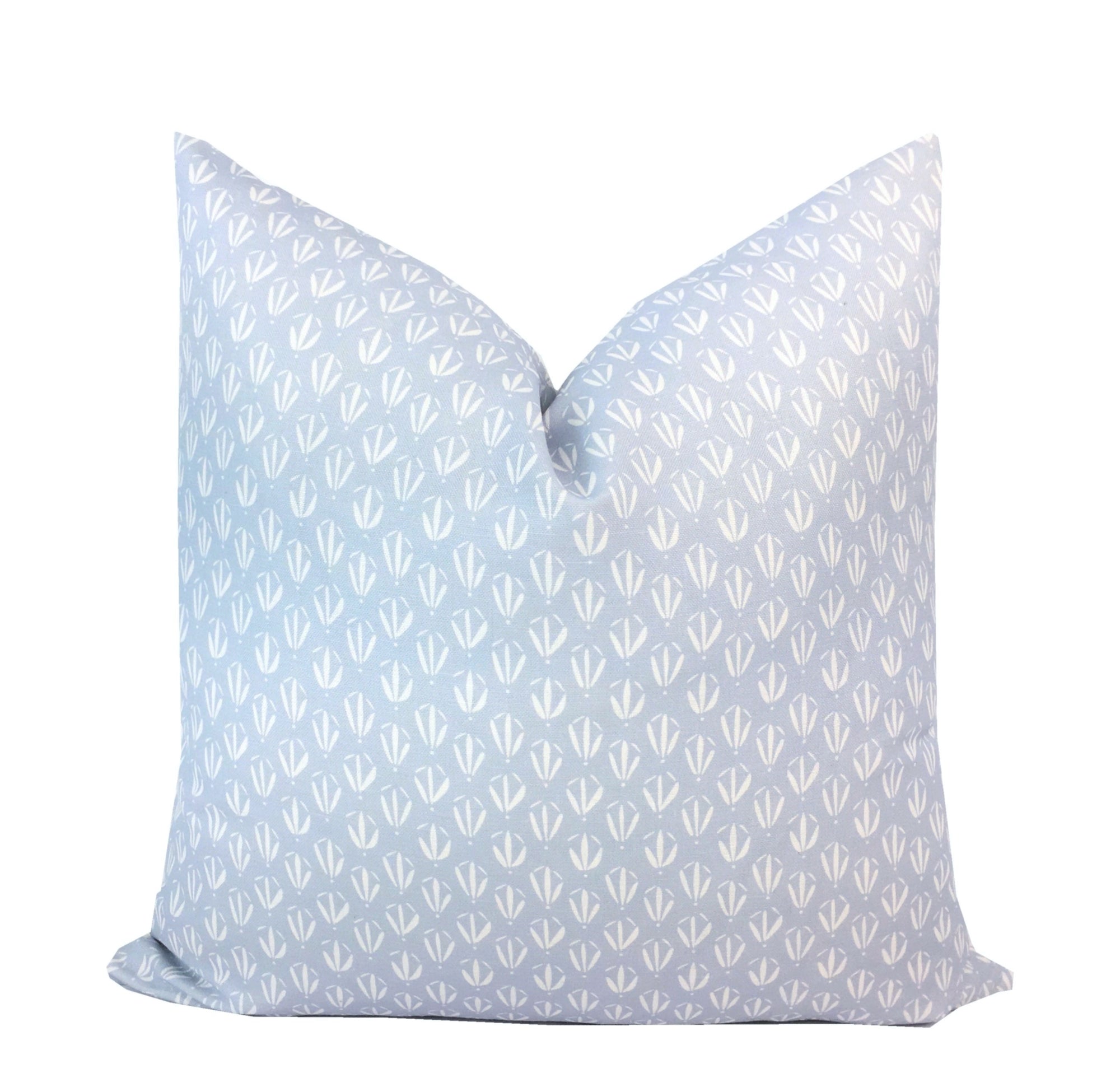 Haint Blue Pillow Cover | Kiawah| Ivory pattern on Haint Blue Linen | Blue Neutral