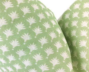 Palm Trees on Green Linen Pillow Cover | Celadon