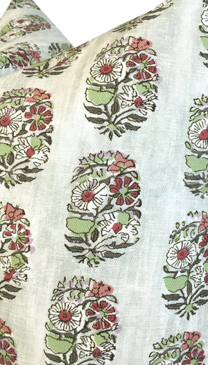 Posie Sweet Pea Pillow Cover | Designer | Pale Green