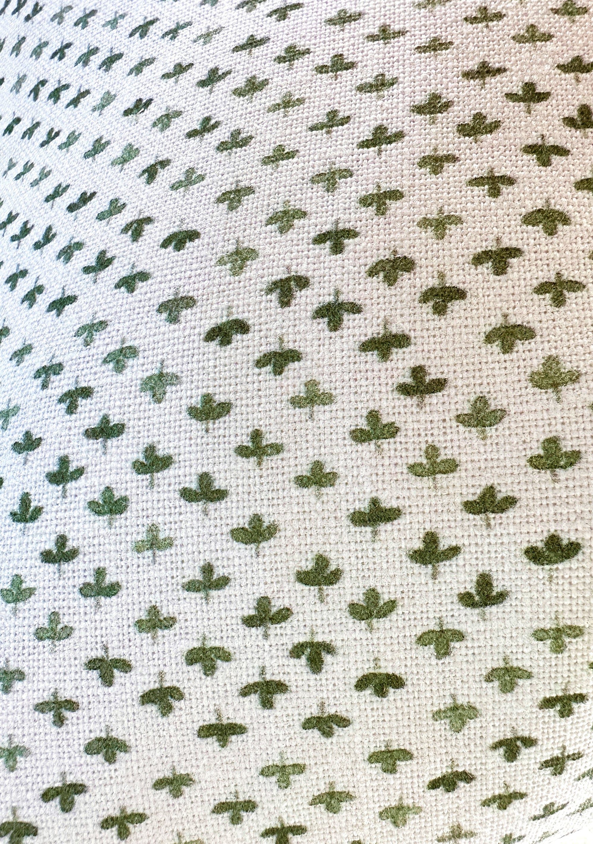 Paule Olive Green on Cream Pillow Cover | Small Scale Neutral